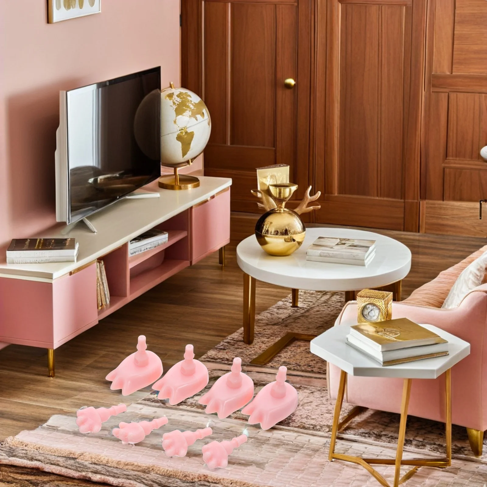 

4 комплекта игрушечных аксессуаров, совместные фигурки, игрушки для рук, кукольные ножки, пластиковые модели, принадлежности для изготовления цифр, действие