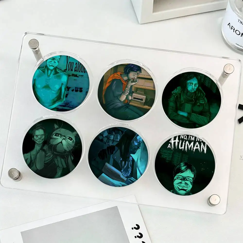1pc No Im N-ot A H-Human Cartoon Style Badge Brooches On Backpack Decoration Round Enamel Pins For Accessorys
