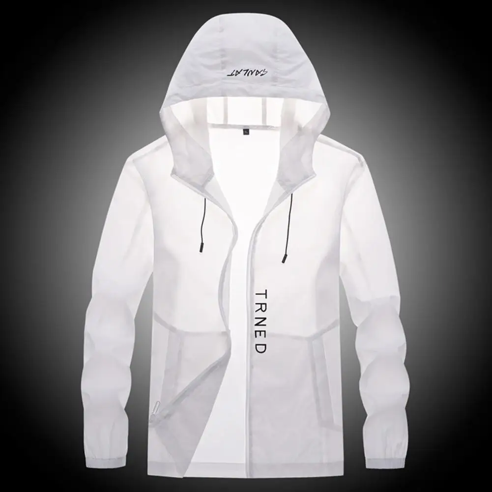 

Stylish Sun Protection Jacket Zipper Summer Anti-wrinkle Outdoor Windbreaker for Camping Hiking Fishing Riding