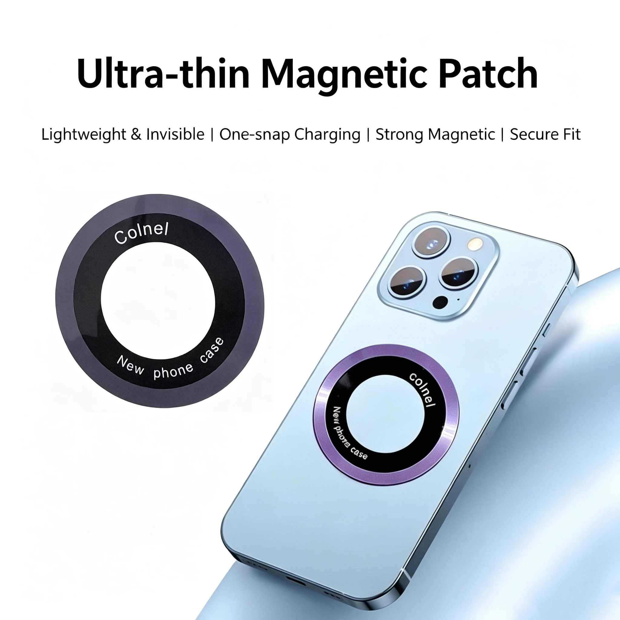 CD Pattern Magnetic Iron Ring Magsafe Wireless Charging Sticker Universal Phone Magnet Sheet for Desktop Phone Holder Stand