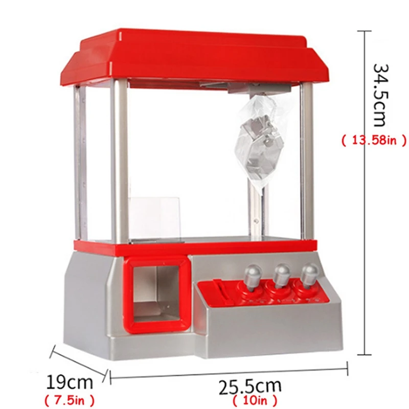 Kids Mini Arcade Game Machine Vending Music Candy Grabber Coin Operated Claw Machine Toy Gift For Children