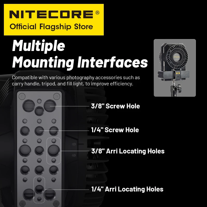 NITECORE CW30 ポータブル写真ファンワイヤレスリモコン電動ファンコードフリーブロワーステージショートビデオウェディングフィルム用