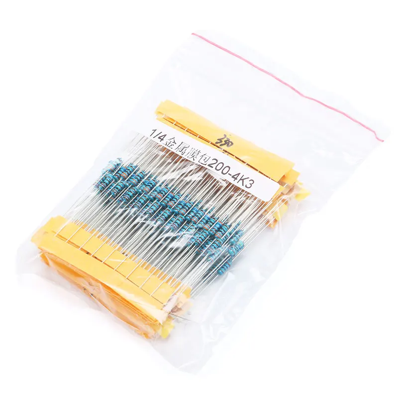 180pcs-1500pcs 1/4W 1/6W Metal Film Resistor 0-10R 12-180R 200-4.3K 4.7K-68K 75K-1.8M Resistance Assortment Kit Set Suit DIY