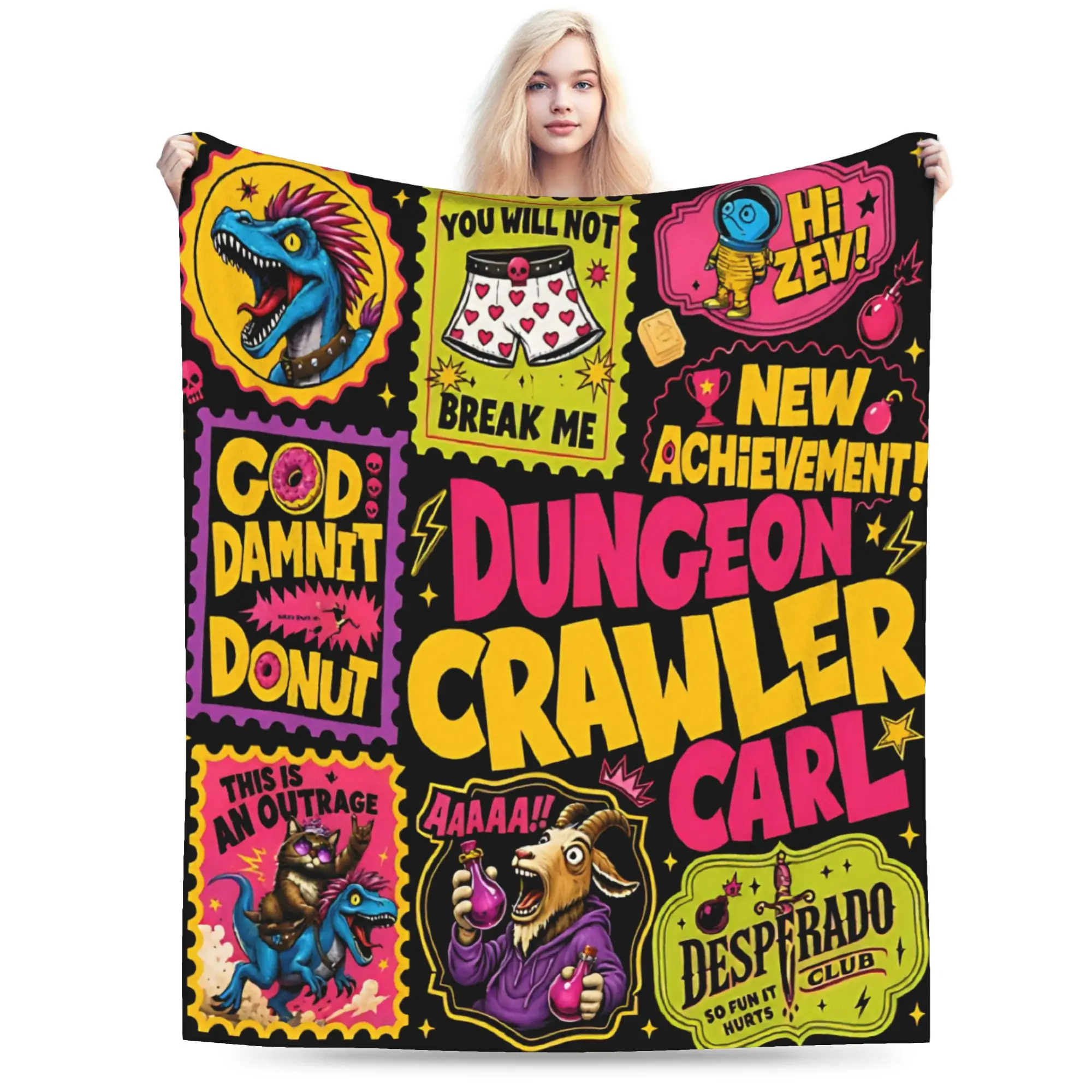 Carl And The Princess Donut and Mongo Dungeon Crawler Carl  Blanket Multiple Sizes Cozy and Lightweight  Throw Blankets