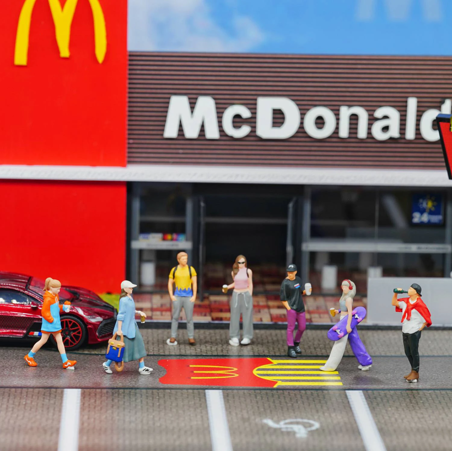 

Diorama 1/64 Coffee Tea Girl Miniature Figures Resin Minifigures Model DIY Garage Scene Figure Toys Collectible Hobbies