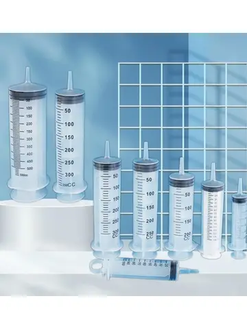 Multifunction 100ml-550ml Syringe Large Capacity With 100cm Hose Pump Measuring Washable Injector For Pet Feeding Oil Glue Fluid