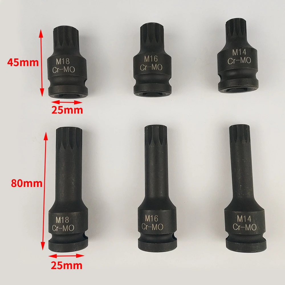 Imagem -04 - Torx Impacto Soquete Bits Grupo Spline Chave Soquete Óleo Automotivo Pan Sump Repair Ferramentas Manuais M1416-18 a 12 Ponto Pcs