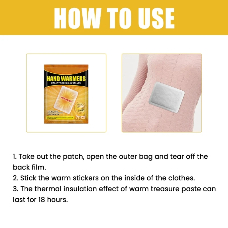 Reliable Self Adhesive Heat Pack Portable Body Hand Toe Warmers Safe and Durable Heating Solution for All Day Dropshipping