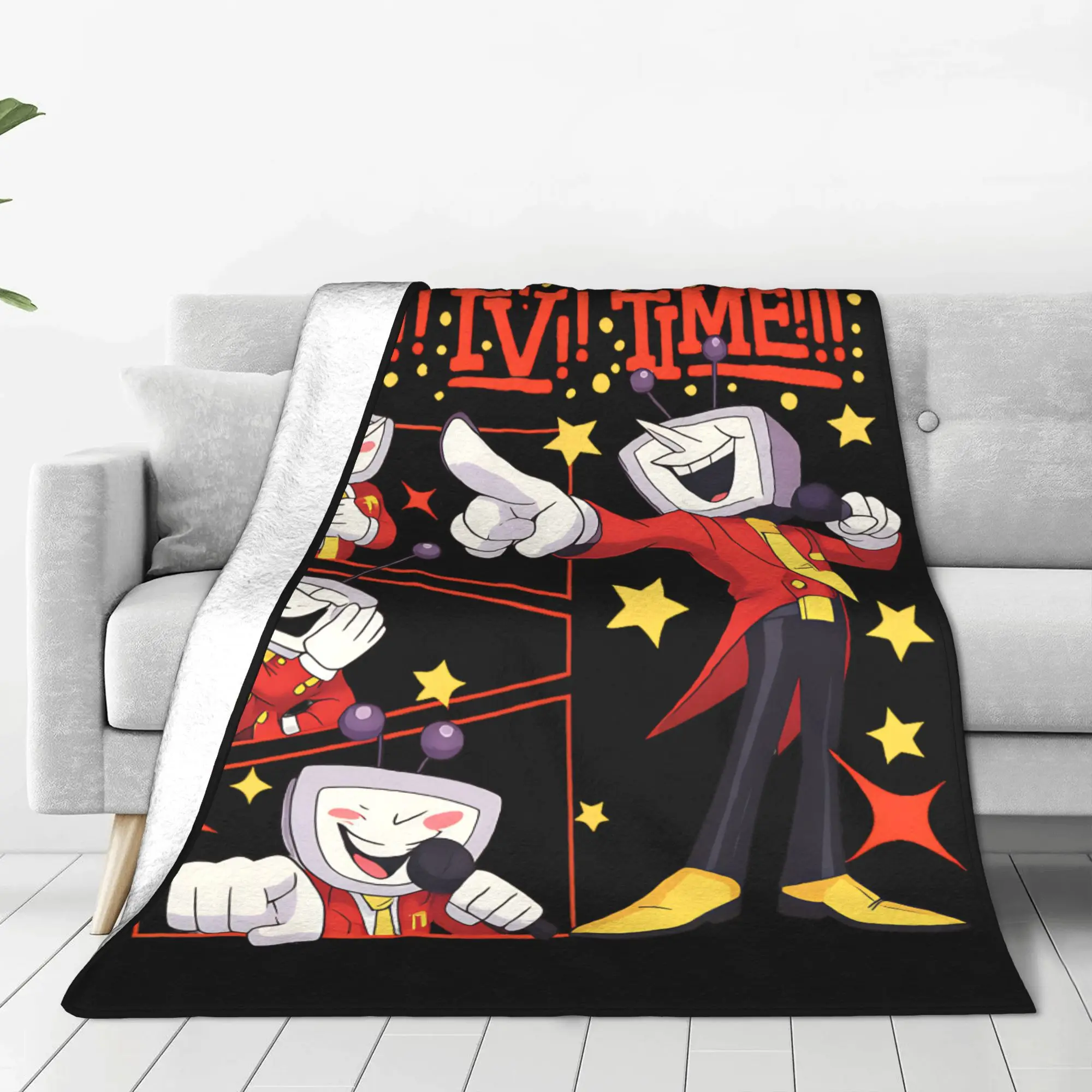 Tenna Deltarune Game Blanket Fleece Spring/Autumn   Multifunction Soft Throw Blanket for Bed Bedroom Bedding Throws