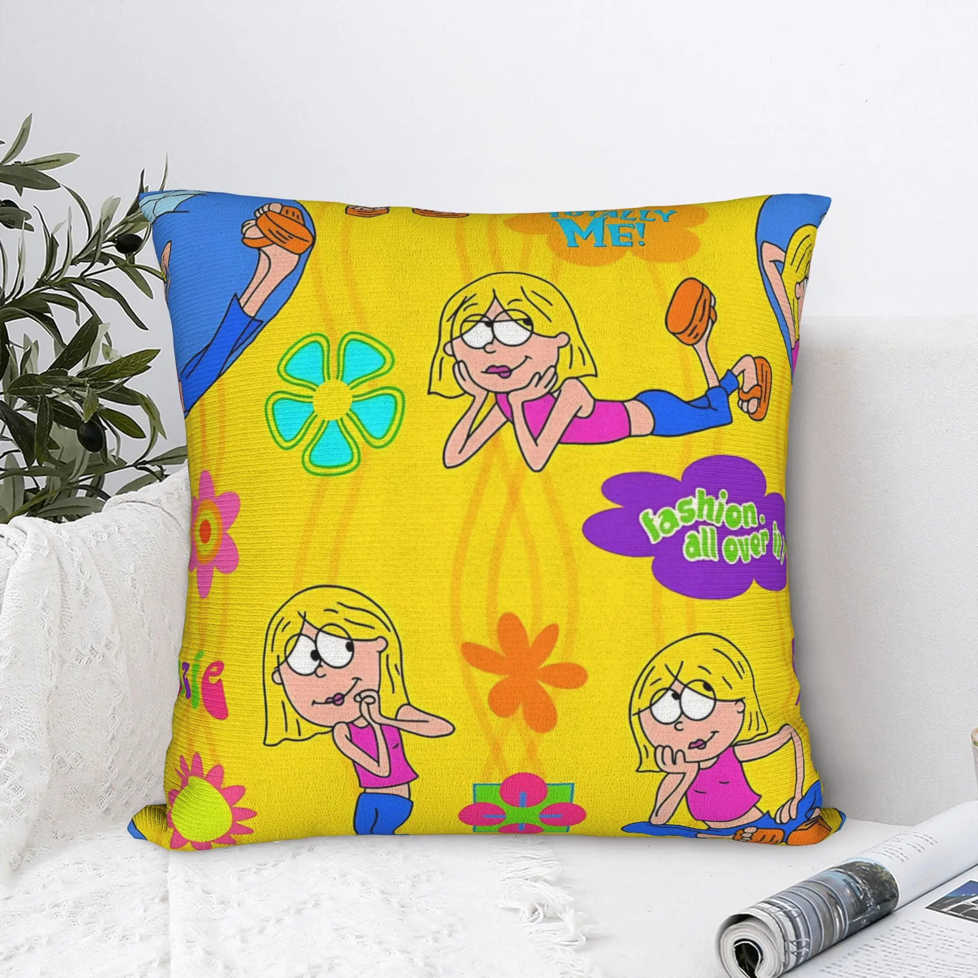 Lizzies Anime McGuires Square Pillow Case  Cushion Covers Vintage Polyester Decor Pillowcase for Seat 40x40cm