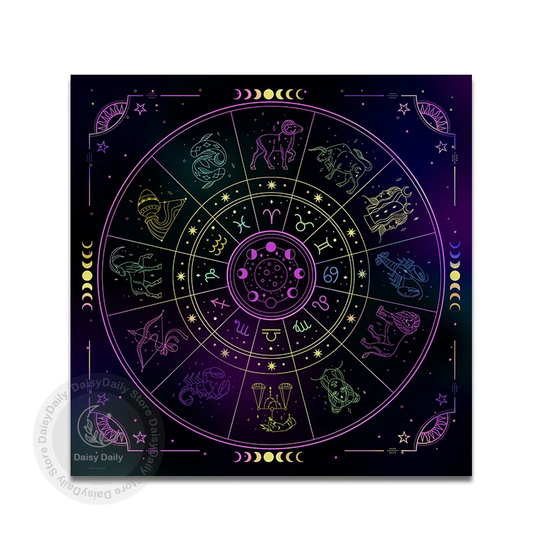 Tarots Tablecloth 12 Constellations Divination Altar Cloth Board Game Fortune Astrology Oracle Card Pad Drop Game Dorm Decor