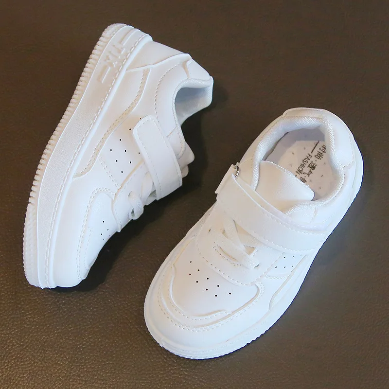 2026 Autumn Children Sneaker Boys Casual Shoes Leather Flat Student Walking Shoes Non-slip Girl Lightweight Sports Footwear