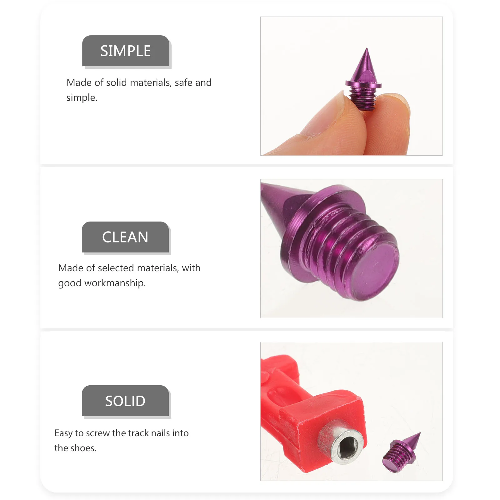 

1 set Running Shoe Studs Golf Spike Tooth Replacement Track High Jump Purple Man Spikes Aluminum Alloy Anti Skid Hiking Shoes