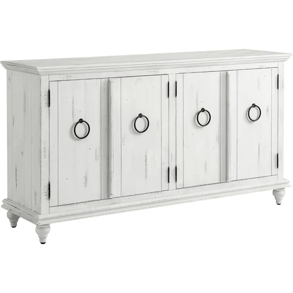 Garden District Rustic White Solid Wood 65