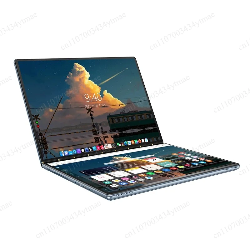 13.5 Inch Dual Touch Screen Laptop Intel Celeron N100 Slim Portable Dual Display Notebook Business Office Mini Laptop Computer