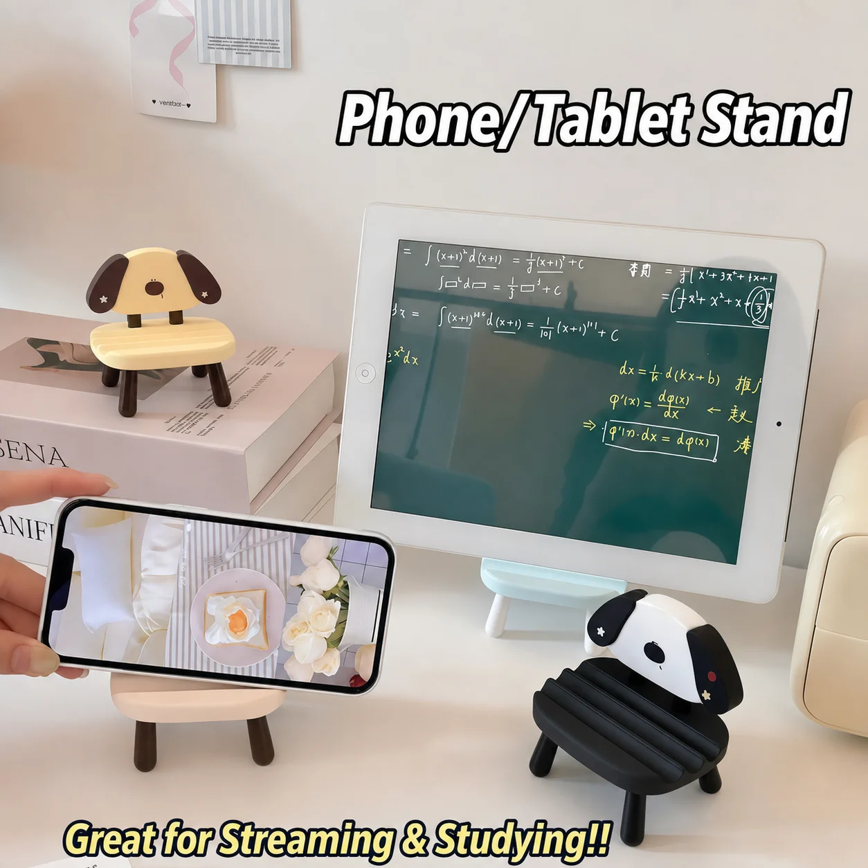 Phone And Tablet Stand Adjustable Cellphone Holder Cartoon Phone Holder Desktop Desktop Phone Stand For Watching Videos Tablets