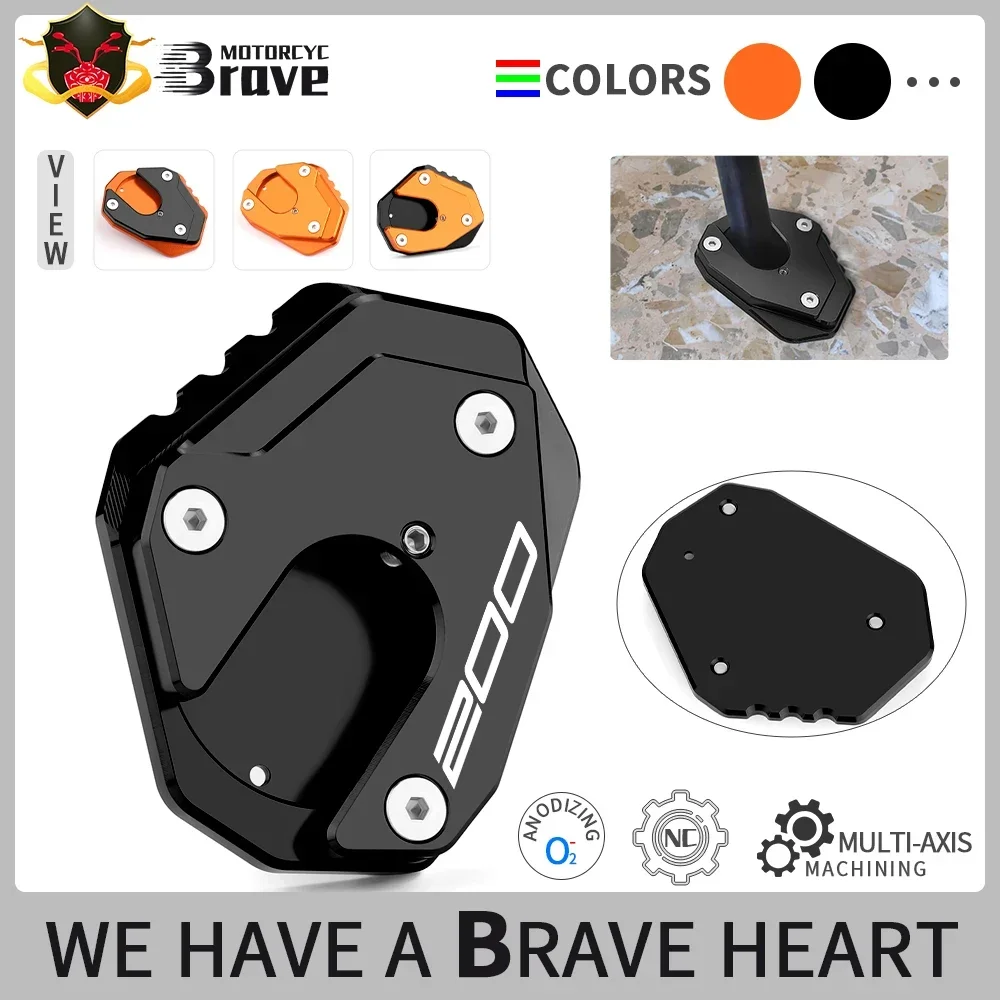 

Motorcycle Kickstand Side Stand Extension Enlarger Pad Accessories For DUKE 125 200 390 Duke 200 duke 390 2011-2023