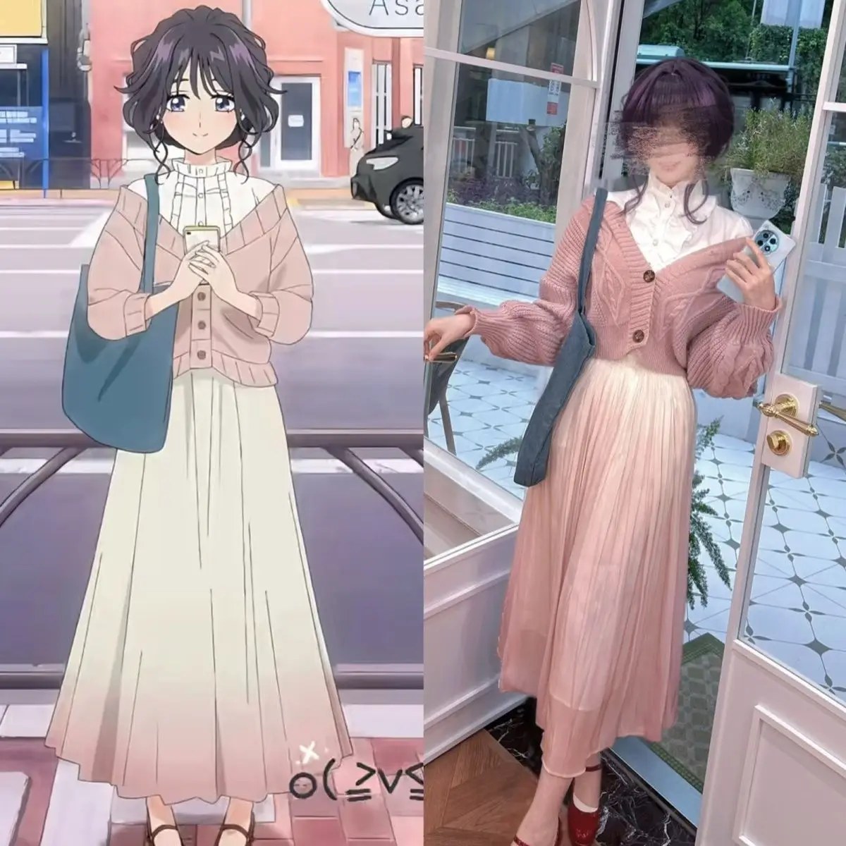 

Японские благовония с цветами цветения, костюм в том же стиле Majestically и Куроко, розовый свитер, рубашка, комплект с градиентной юбкой Cos