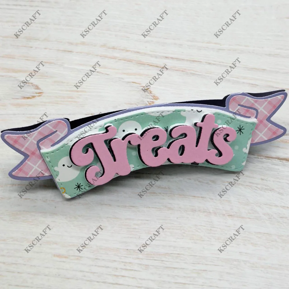 KSCRAFT Treat Banner Bag Topper Stanzformen Schablonen für DIY Scrapbooking, dekorative Prägung, DIY Papierkarten – Detail 5
