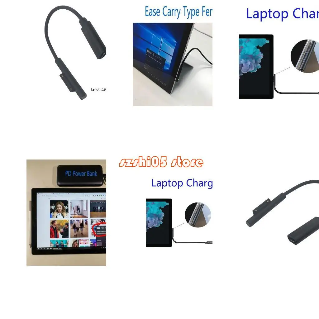 

781E 15 см для Surface 6/6/5/4/3 Зарядка шнура ПВХ тип C Самка для разъема PD