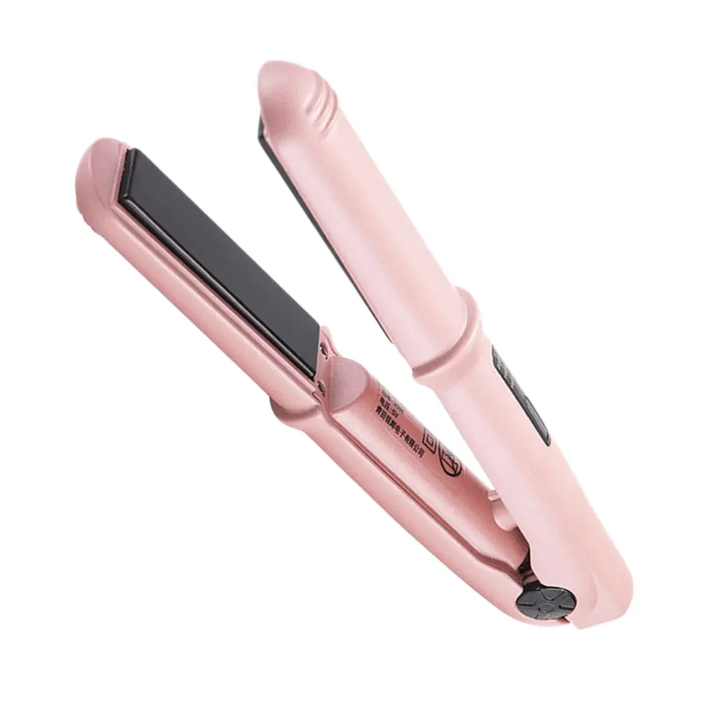 

1Pcs Hair Curler Straightener USB Dual-Use Electric Waver Hair Styling Tool Pink Black Professional Ceramic Heater LED