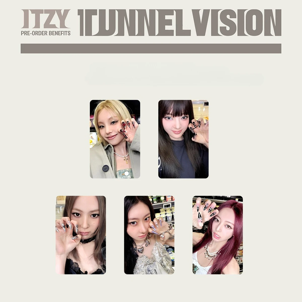 5pcs/set Kpop ITZY TUNNEL VISION Photocard RYUJIN YEJI YUNA Double 