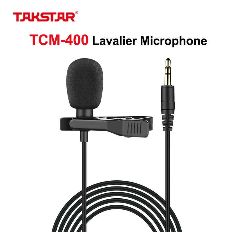 Takstar TCM-400 Lavalier Microphone 3.5mm Connector for Cell Phone/DSLR/sound card,Courseware/Video Recording Webcast Interview