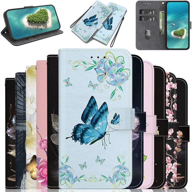 Stand Flip Wallet Case for OPPO Reno 6 5 4 Pro Plus  Reno4 Lite 5K 4 Z 5z 5G 4G  Flip Painted Pattern Wallet Case