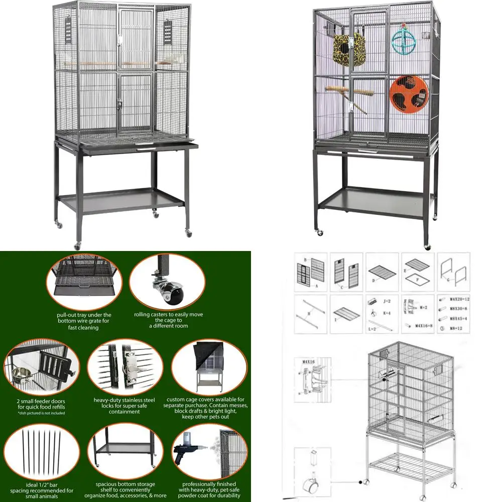 

large durable metal enclosure for small pets: sugar gliders, chinchillas, squirrels, ferrets