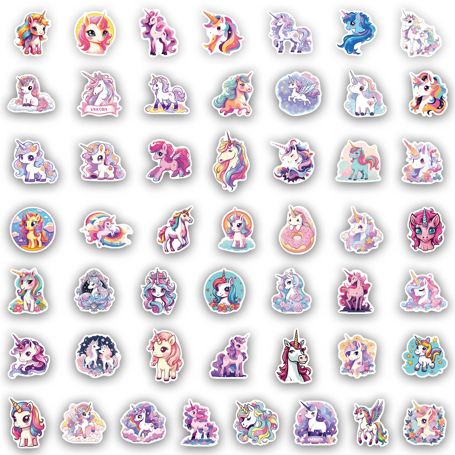 50 adesivi divertenti unicorno, custodia per telefono fai da te, adesivi giocattolo per bottiglie thermos per laptop
