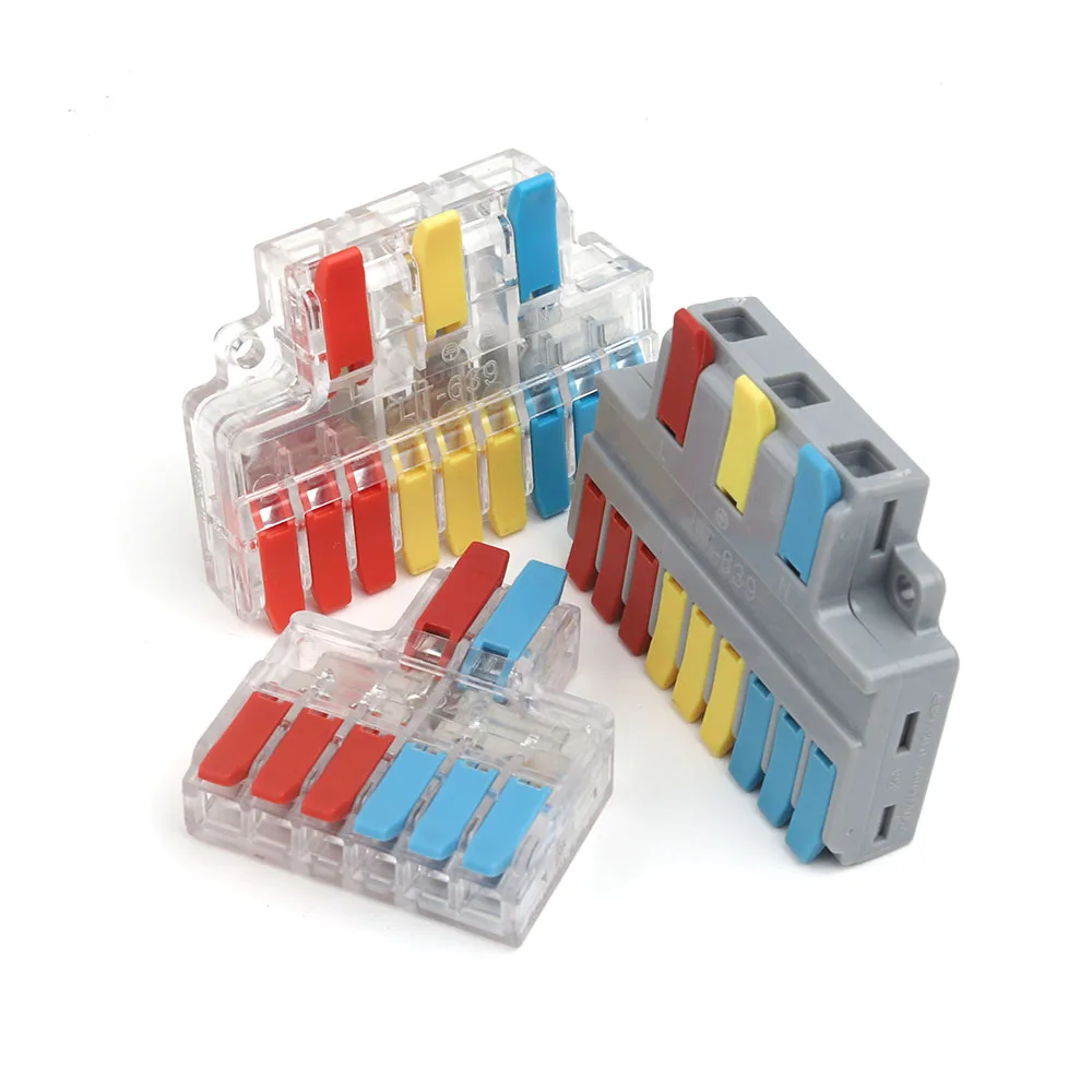 Quick Wire Connector Universal Plug-in parallel Cable 4/6Pin Butt Home Terminal Block 1 In Multiple Out Junction Box 35-10AWG