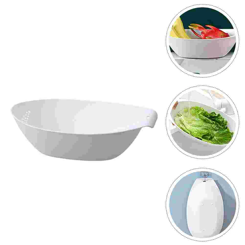 

Rice Rinsing Bowl Drain Basket Washer Draining Strainer Vegetable Fruits Washing Basin Pp