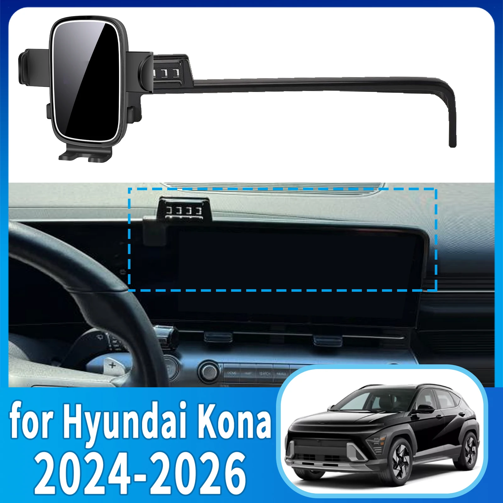 

for Hyundai Kona 2024 2025 2026 ​​Phone Holder, Dashboard Screen Mount Bracket Easy Installation​​ Car accessoires