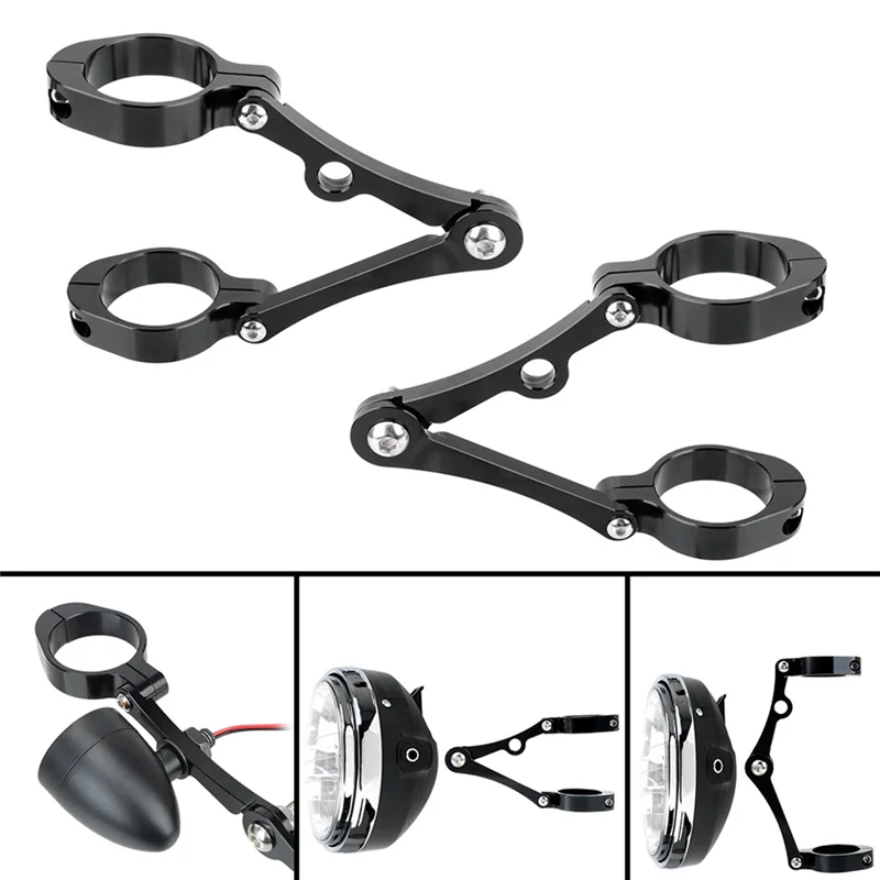 

B07A-Headlight Bracket Mount Clamp Motorcycle Headlight Bracket Mount Clamp Headlight Mount Bracket For 39Mm-41Mm Silvery