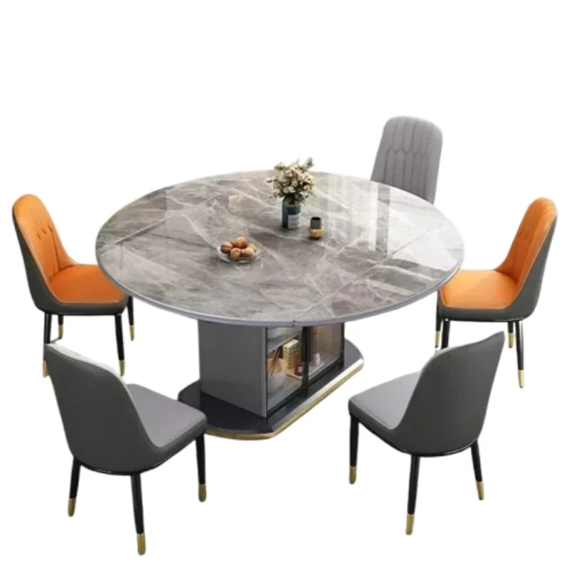 Luxury Organizer Dining Table Modern Round Nordic Restaurant Dining Table Folding High Quality Muebles Dinning Set Furniture
