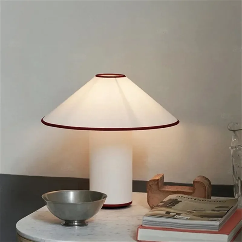 Tradition Fabric Mushroom Table Light Art Decorative Desk Reading Lamps Interior Study Room Bedside Light Fixtures