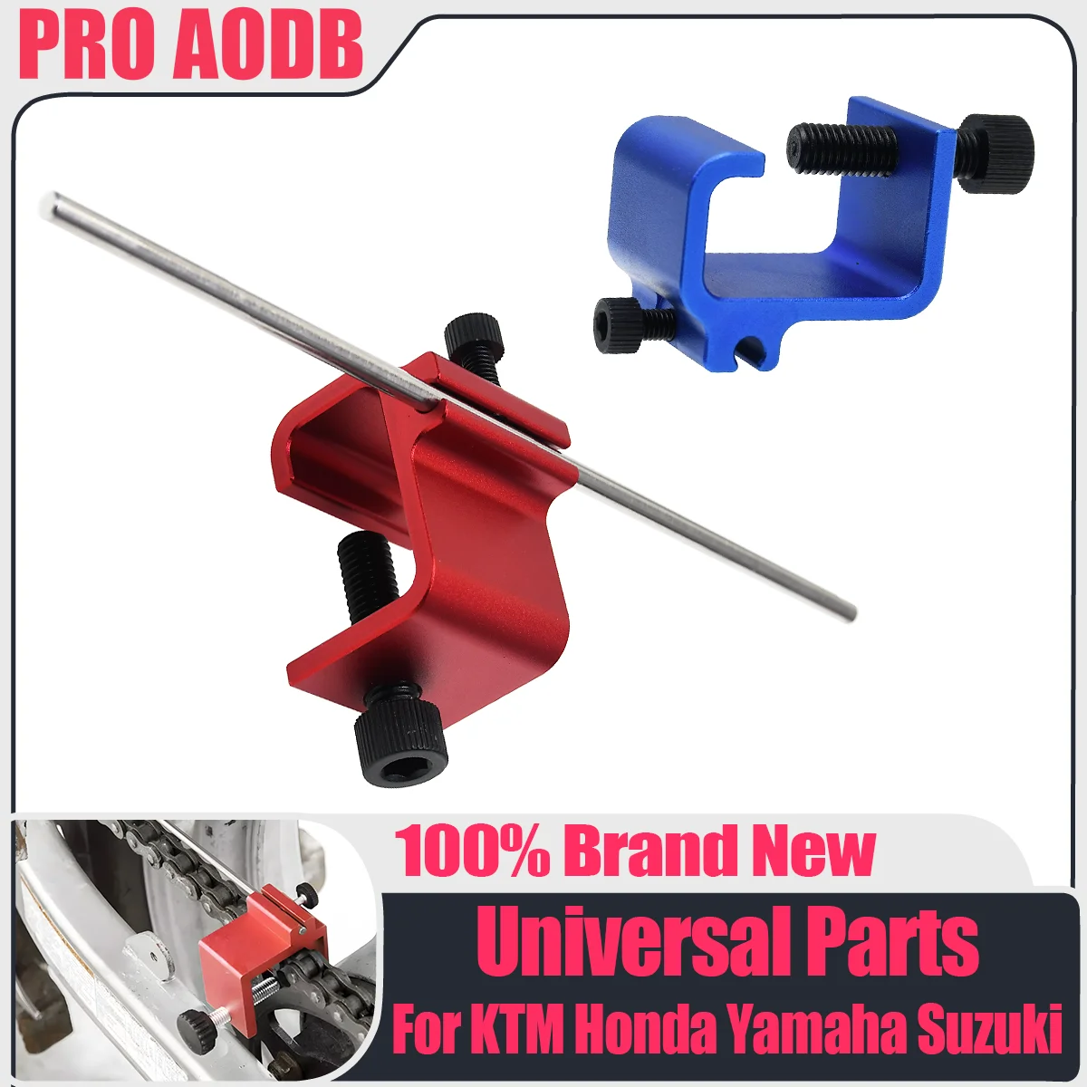 Piezas universales Herramienta de alineación de cadena CNC Herramienta de alineación rápida y precisa Universal para Motocross ATV Piñón de bicicleta Deporte Dirt Bike