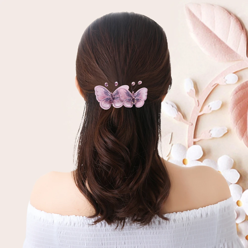 

Crystal Embroidered Hair Clip Barrette Retro Bobby Pins Women Pink Cloth Clips Thick Thin Hair Styling Accessories Elegant