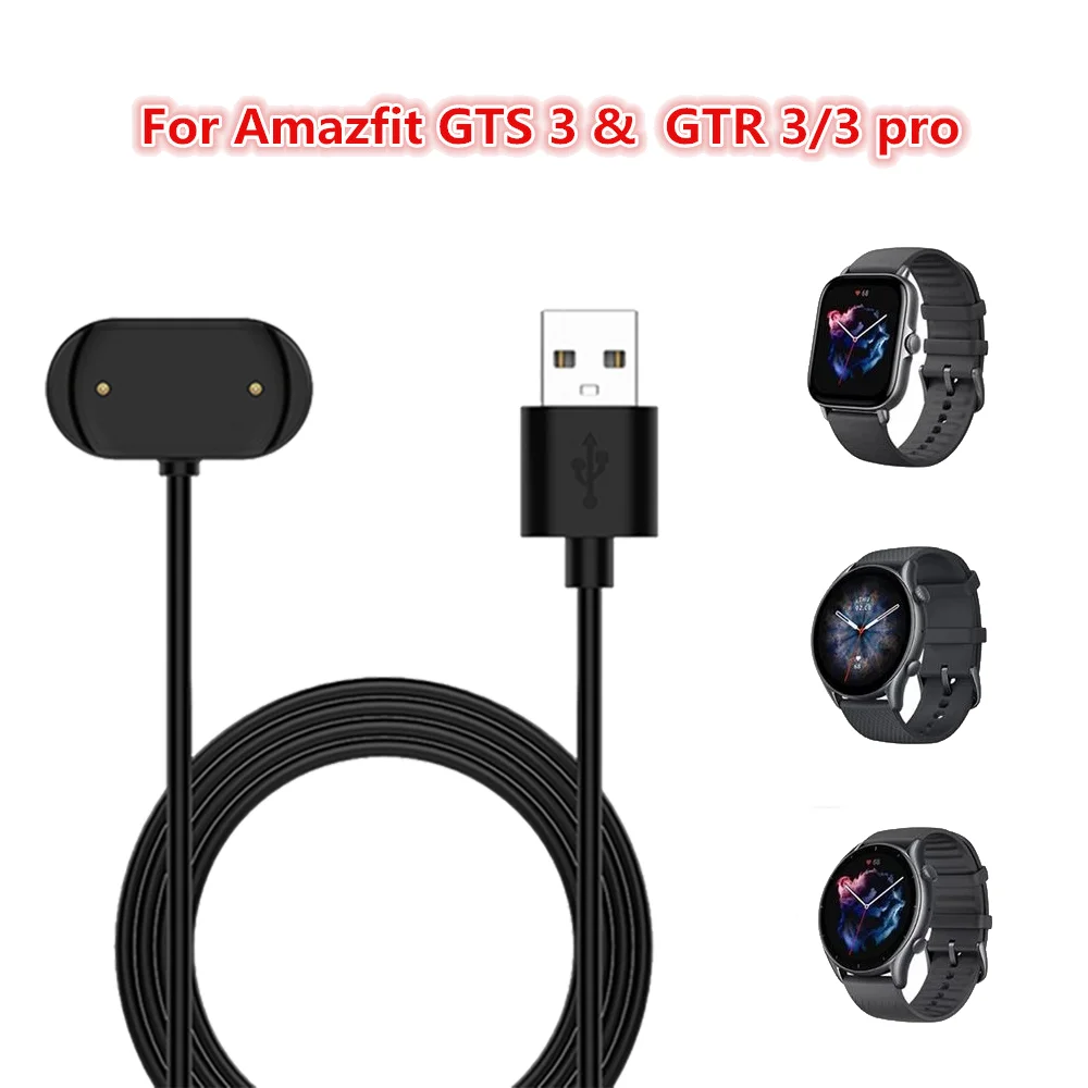 1 متر USB كابل شحن ل Amazfit GTR 4 GTR3 3 برو GTS 4/3 ساعة ذكية شاحن قاعدة ل GTR2 GTR2e Bip u T-rex برو T-rex 2 GTS3