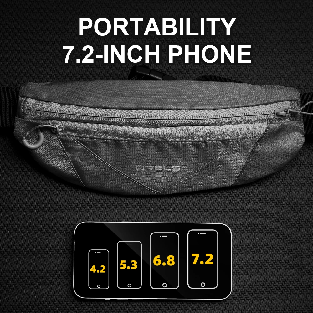 WRELS Man/Woman Running Sports Belt Wasit Pack Pockets Marathon Jogging Bag Outdoor Sports Cycling Phone Waist Bags Waterproof