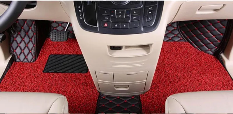 Front seats car floor mats for Mercedes Benz Viano W639 2022-2003 driver and front passenger Rugs double layers carpets