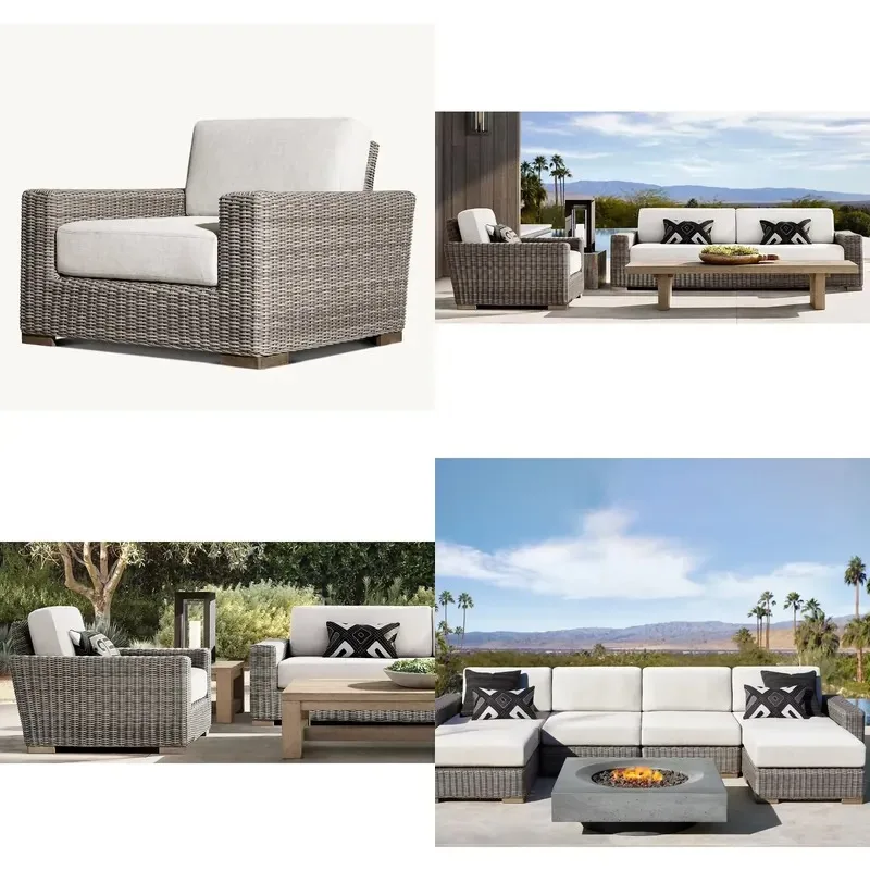 Factory Outdoor Garden Rattan Chair Sofa Hotel Balcony Leisure Villa Terrace Modern Set