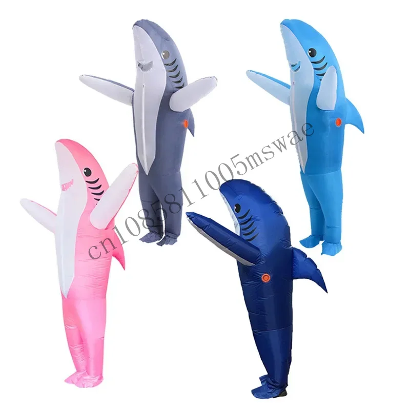 4 Colors Suit Party Prop Adults Blow Up Adult Shark Fancy Dress Costume Inflatable Toys Animal Outfit Cosplay C