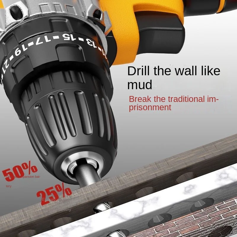 Imagem -02 - Broca de Mão de Classe Industrial de Alta Potência Broca de Impacto Recarregável Doméstico Chave de Fenda Elétrica Multifuncional 21v