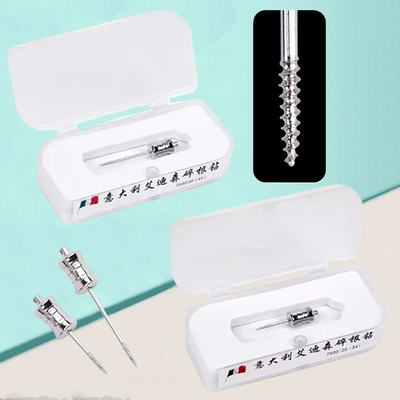 

2pcs Dental Root Extractor Tool Stainless Steel Dentist Equipment Broken Tooth Remnant Removal Screw Drill for Oral Surgery