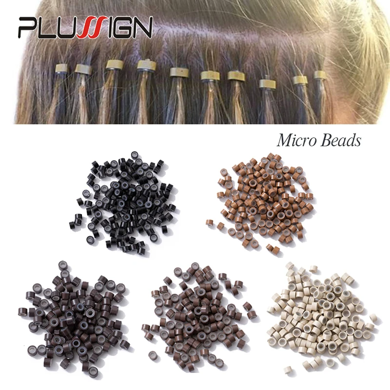 Plussign 100 sztuk koraliki silikonowe do mikroringu włosów do przedłużania włosów profesjonalna rurka Micro Link 5Mm * 3Mm * 3Mm mikro koraliki