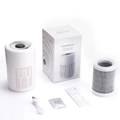 Purificador de ar odor de fumaça gerador de íons negativos usb portátil purificador de ar para uso doméstico filtro hepa purificador de ar eficiente