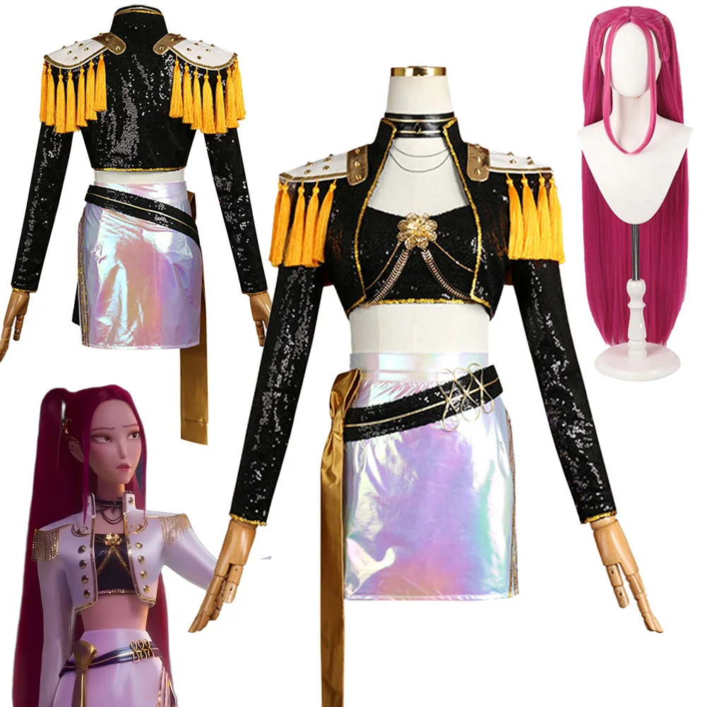 

2025 Cartoon Demon Hunter of KPop Cosplay Mira Top Pants Skirt Clothing Wig Hallowmas Carnival Roleplay Suit Outfits For Women