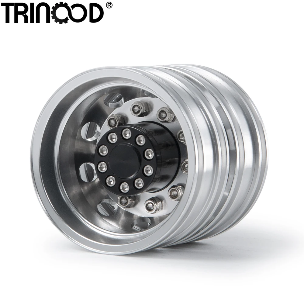 TRINOOD Rear Wheel Rim Aluminum Alloy 10 Spokes Wheel Hub for 1/14 Tamiya RC Trailer Tractor Truck Car Wheels Tires Upgrade Part