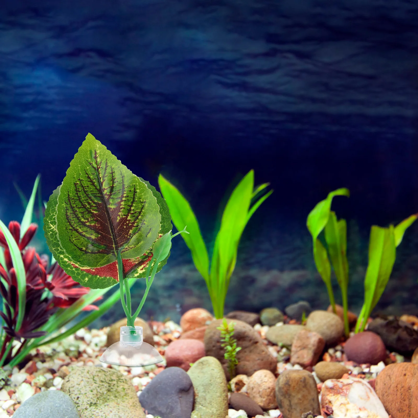 

4pcs Simulated Leaves for Reptile Tank Decor Durable Plastic Plants Suction Cups Terrarium Habitat Accessories Pet Supplies